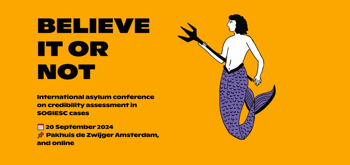 Don't forget to register by 10 May 2024 for the Believe It or Not conference in Amsterdam! Looking forward to lots of interesting discussions on the credibility assessment of #SOGIESC #asylum claims. coc.nl/believe-it-or-…