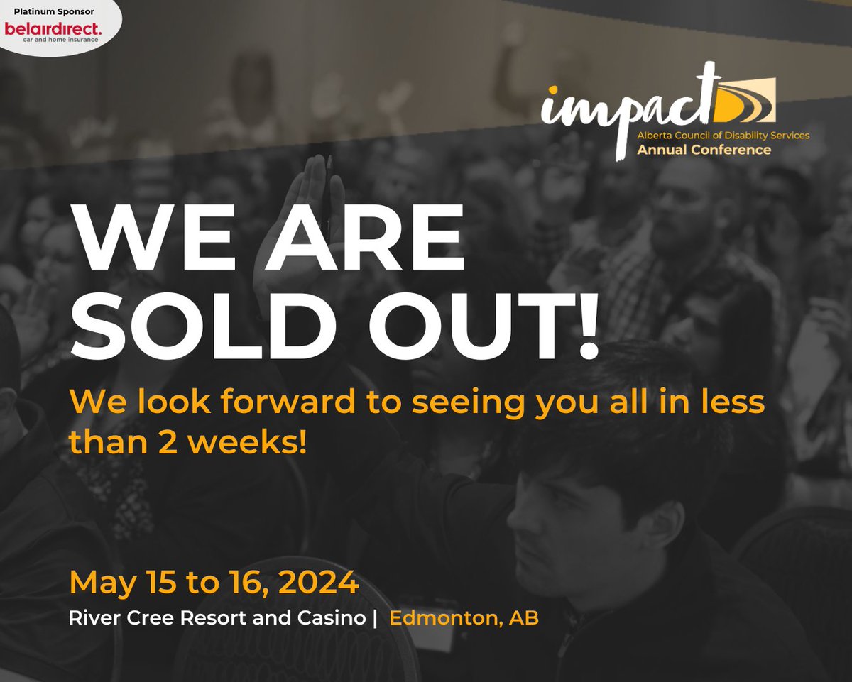 Impact 2024 is sold out! Registration closed due to high demand. Thanks to all who registered & our generous sponsors! Excited to welcome you in less than 2 weeks for a meaningful conference experience!

#Impact2024 #learning #frontlineworkers #disabilitysupport #alberta