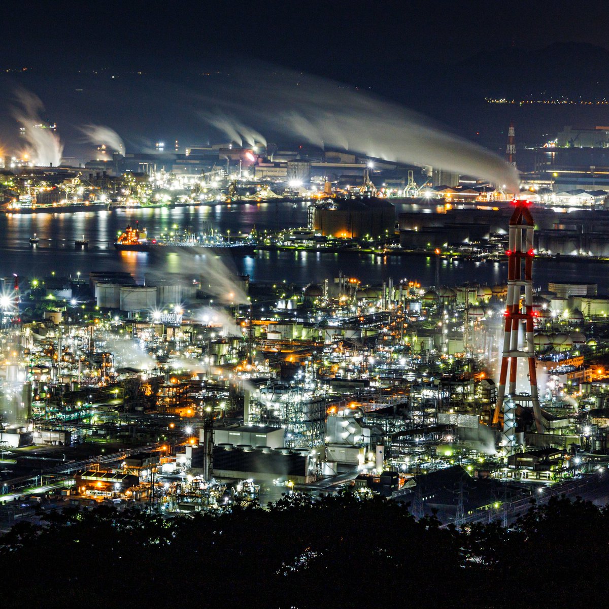 圧倒的工場夜景。
#水島コンビナート #夜景