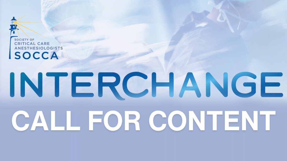 INTERCHANGE --> Call for content! --> If you are interested in authoring content concerning clinical challenges, emerging research findings, member accomplishments, or anything of general interest to the membership, please reach out to info@socca.org. @madihasyed85