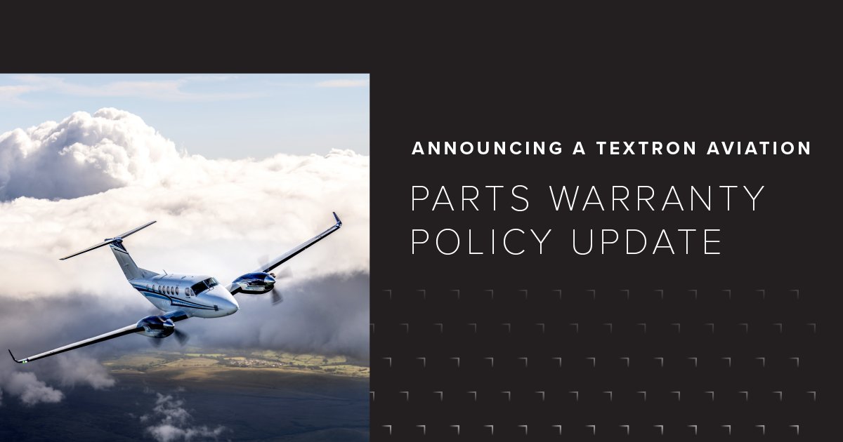 You asked, we listened. Any parts purchased from Textron Aviation Parts Distribution will now have an extended 12-month warranty from the date of invoice to improve customer satisfaction. Learn more at bit.ly/49ZRlVs. #OneTxtAvTeam #aviation