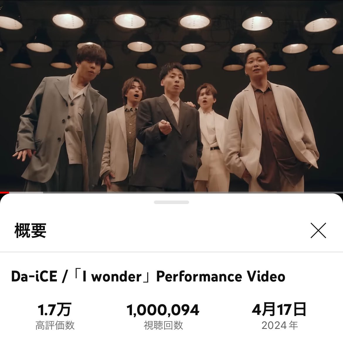 Da-iCE #Iwonder  100万回ー😆🎊
まだまだいける！！！
#Da_iCE