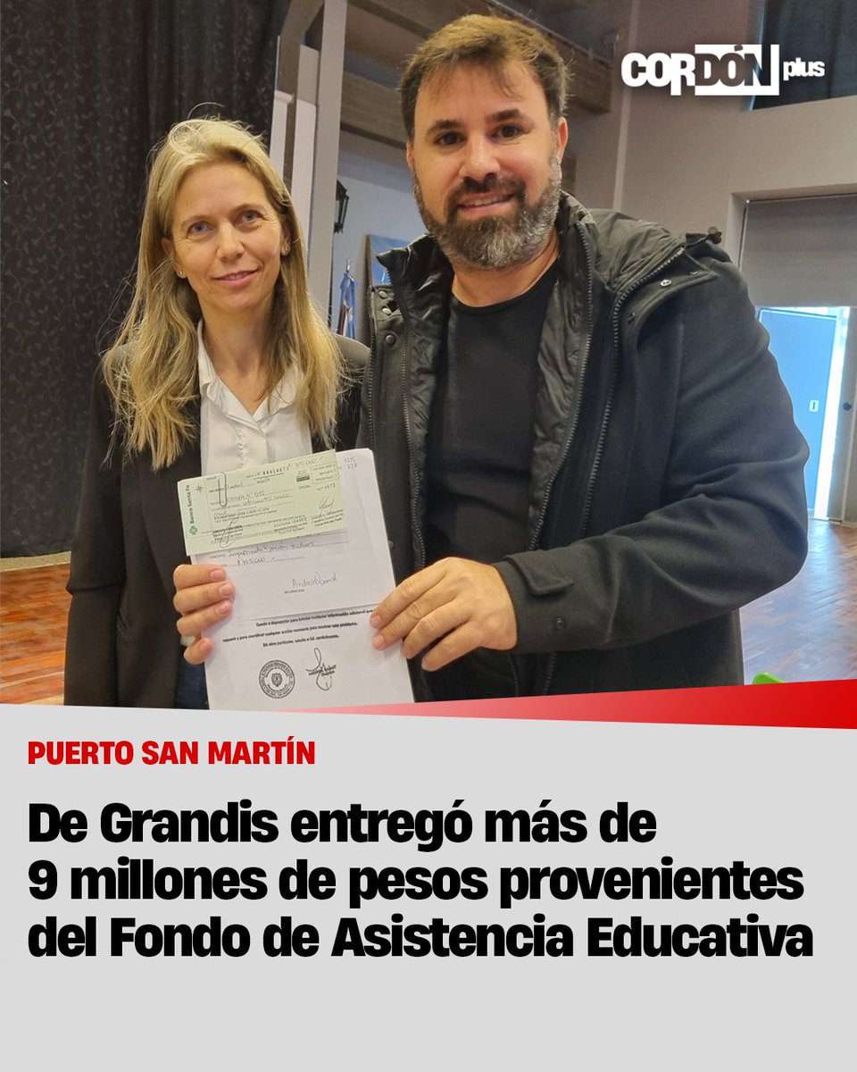 cordon_plus's tweet image. 🤝 Son exactamente $9.491.965 que fueron distribuidos oficialmente, tras una reunión mantenida en el Centro Cultural Municipal, entre siete instituciones educativas de la ciudad. 1/3

#cordonplus #puertosanmartin #degrandis #educacion #fondos