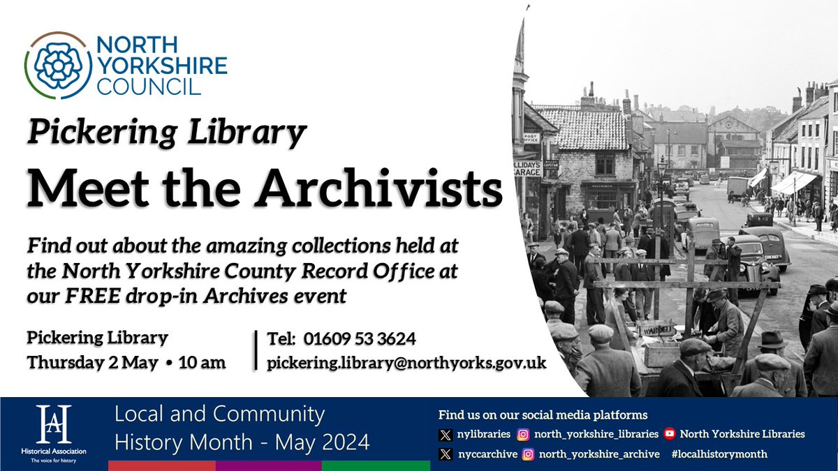 We're excited to be at #Pickering Library today from 10am with a pop-up archive for #LocalHistoryMonth