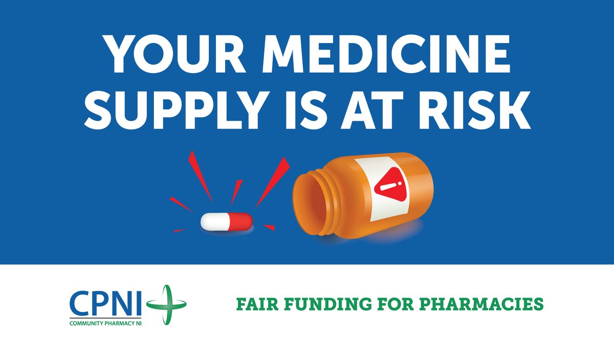 *Community Pharmacy Public Awareness Campaign* Underfunding means that community pharmacies across NI can no longer guarantee that you will get the medicines you need, when you need them. Please call into your local pharmacy to find out how you can support the campaign.