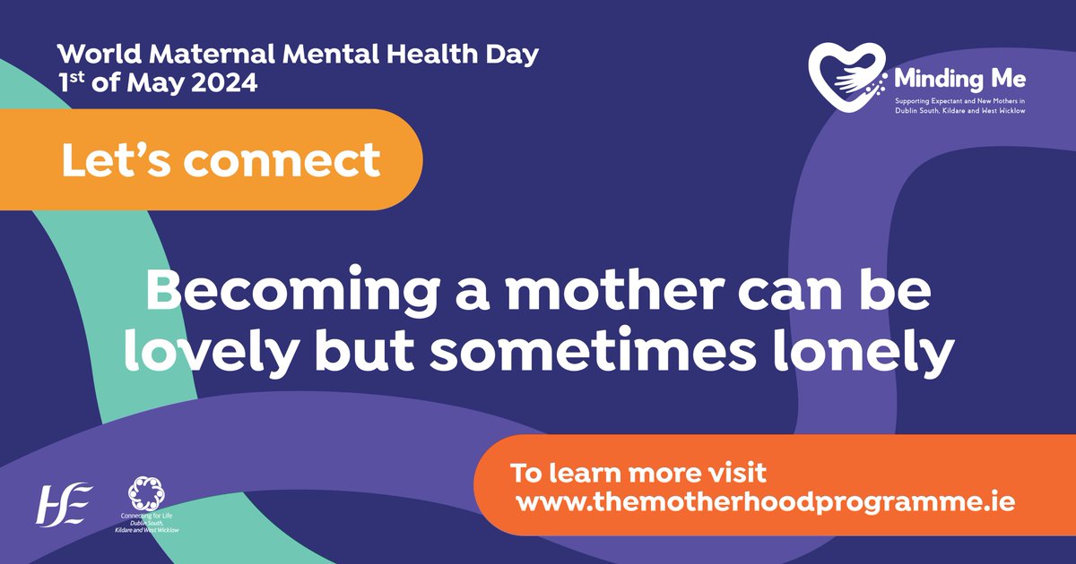 Becoming a mother can be lovely but lonely. Up to 70% say they experience loneliness at some point. We all have a role in supporting new mothers and in helping combat loneliness. So Let’s Connect. Visit themotherhoodprogramme.ie for info #maternalmentalhealthmatters #letsconnect