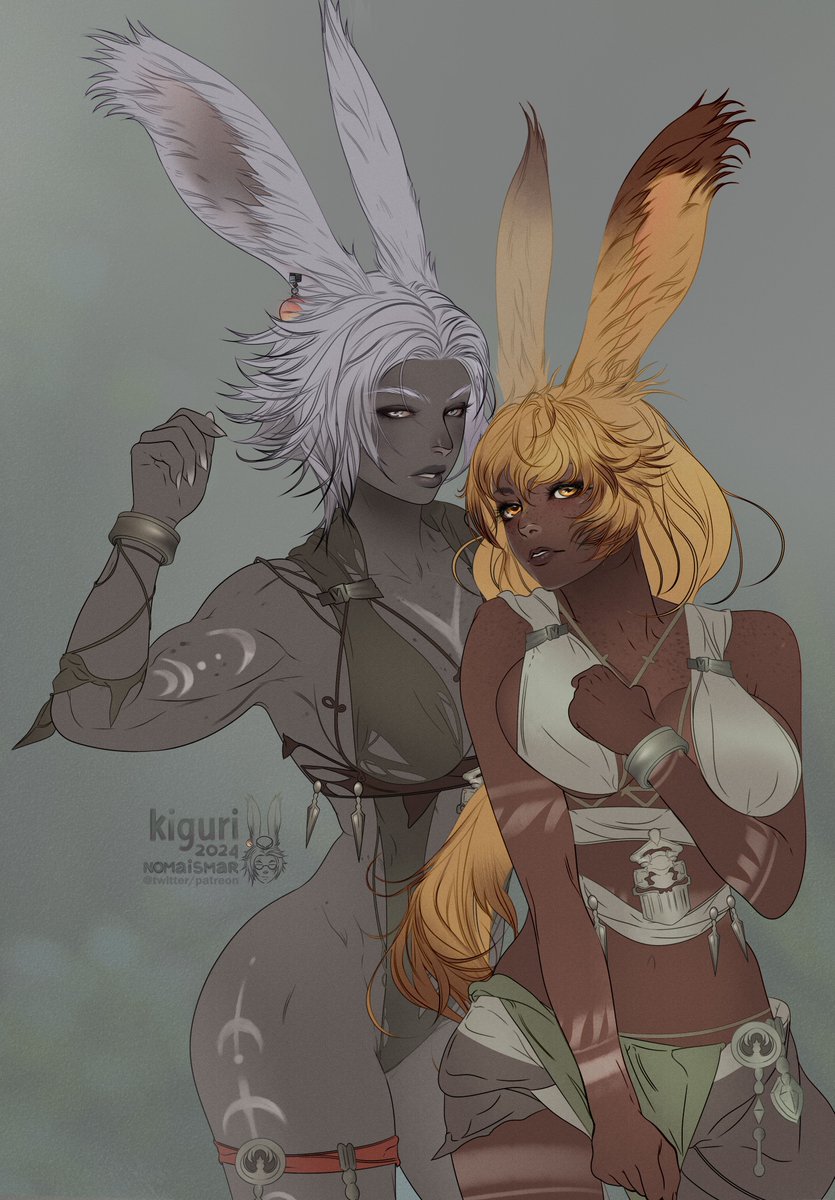 Commission for Odile with our Vieras
I like my bun with more muscles ~
#FFXIVART #Viera