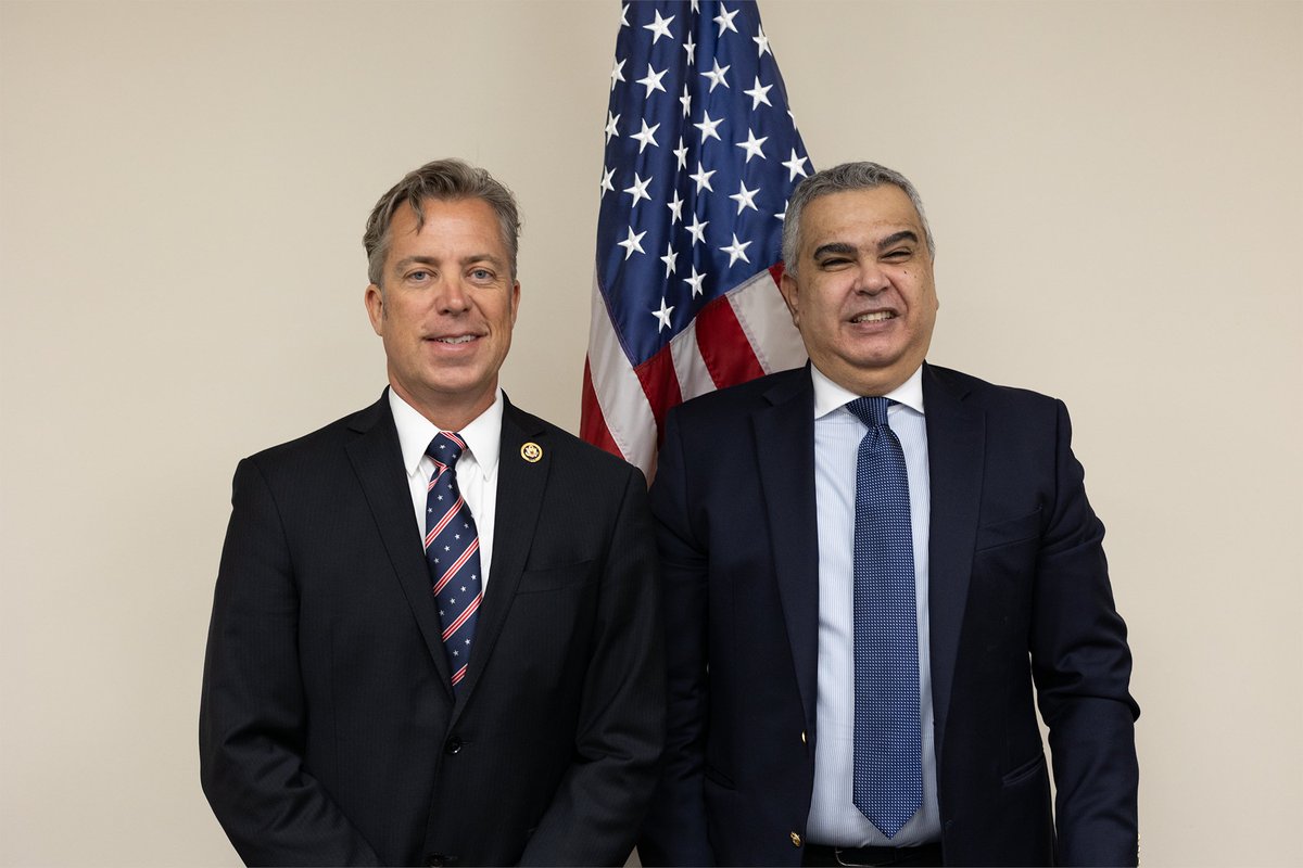 As chairman of the Congressional Counter-Terrorism Caucus, it was an honor to host Egyptian Ambassador Motaz Zahran to discuss Egypt's efforts to release the hostages in Gaza and across the region. Thank you to @RepublicanStudy and @repkevinhern for helping coordinate this