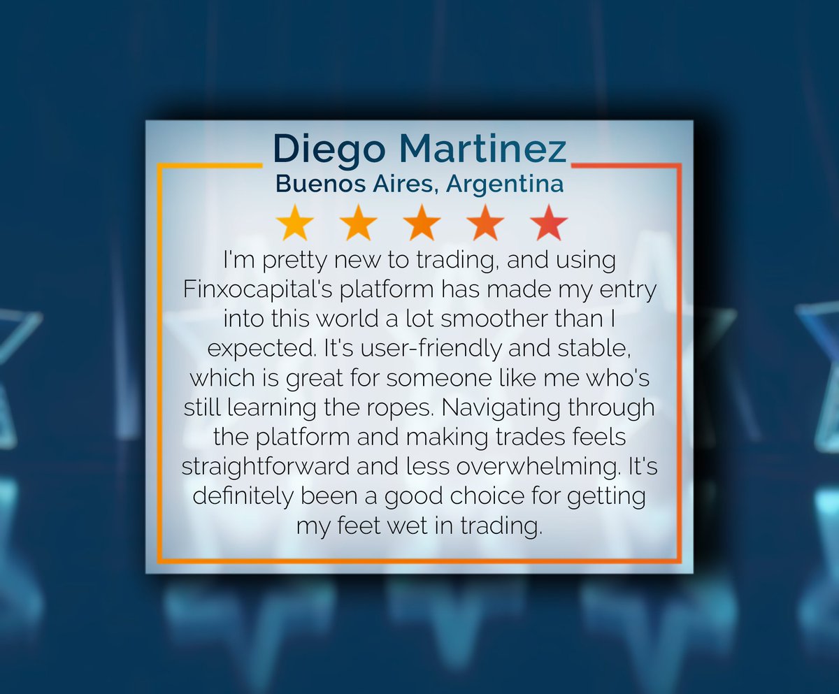 At Finxocapital, we believe that trading should be straightforward and accessible, regardless of your experience level. Just like Diego Martinez from Buenos Aires who found his start with us not just easy, but empowering!📈 #TradingMadeEasy 
Here's what Diego has to say: 🌟👨‍💼