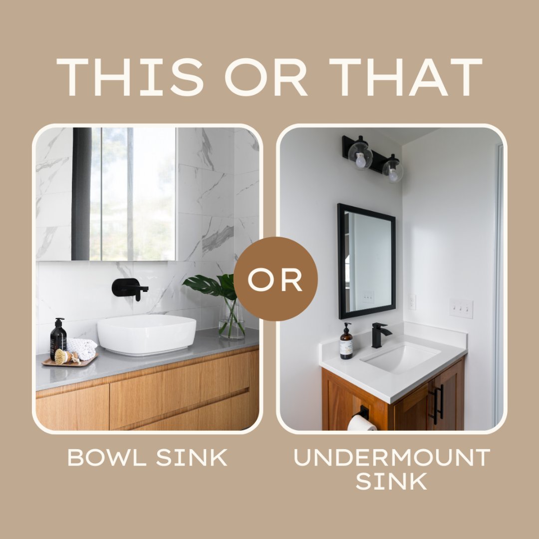 Transform your bathroom with the perfect sink: bold bowl for a statement or seamless under-mount for timeless elegance. What's your choice? 

#bathroomdesign #luxuryliving #homespa #contemporarydesign #timelessstyle #kellerwilliamslegacygrouprealty