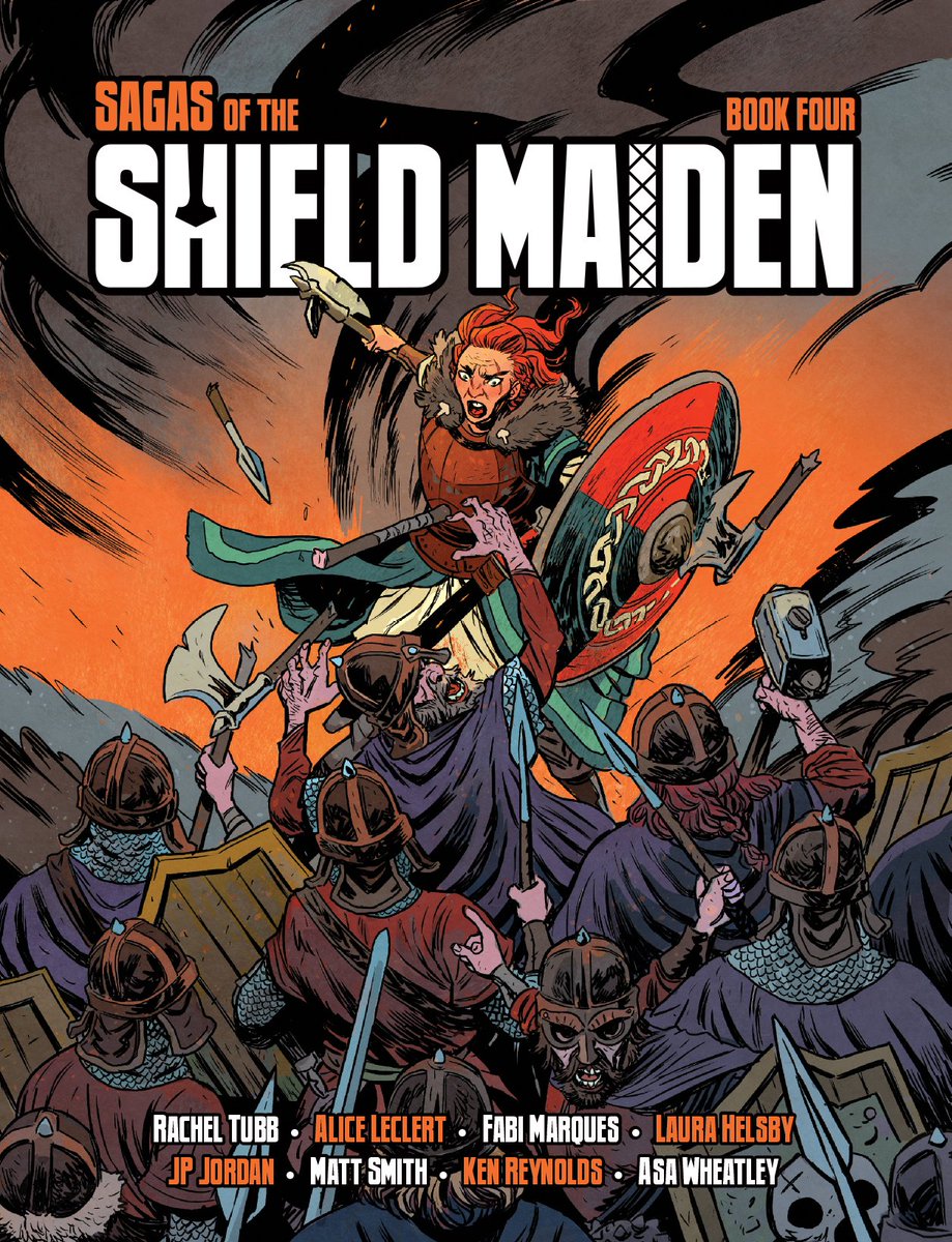 Sagas of the Shield Maiden 4 is coming to Kickstarter!

Feast your eyes on our incredible cover by @BarbarianLord & letters by @ReynoldsKR20 !

With yet another outstanding art team! @illaurastrates, @jp_jordan, @AliceLeclert, @porrafabizinha & @tubbracheltubb !

Sign up below ⬇️