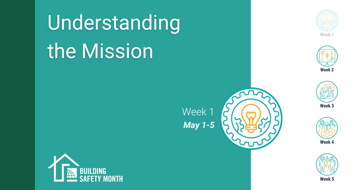 🏗️ #BuildingSafetyMonth2024 is finally here! This month’s theme is “Mission Possible”, and Week 1 kicks things off by covering the basics of building safety. Let us know what you are doing to celebrate, and click here to read more: iccsafe.org/advocacy/build… #BuildingSafety365