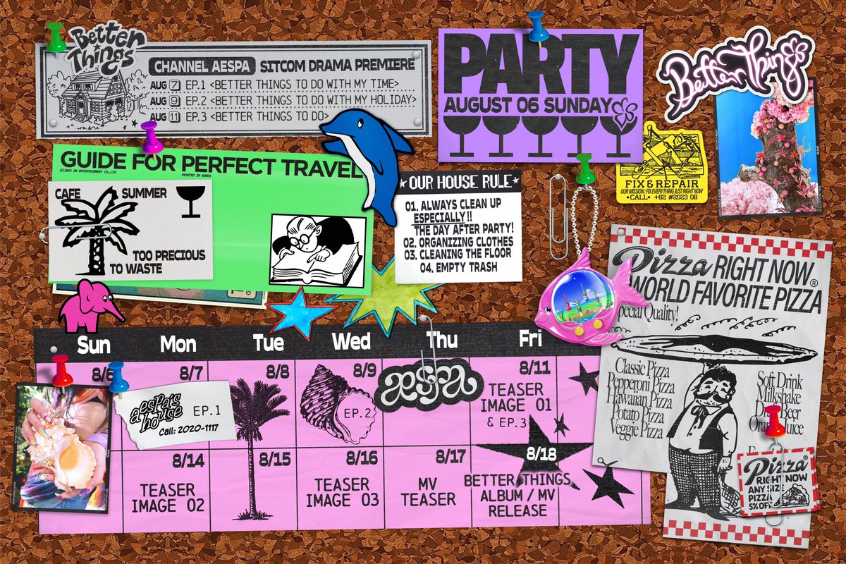 radred0's tweet photo. aespa and their genius and unique comeback timeline information

Girls: a poster which contains personalized font for each track
Spicy: running text on breaking news
Better Things: pinboard
Drama: LED billboards
Armageddon: cctv footages https://t.co/L2zibqErH9
