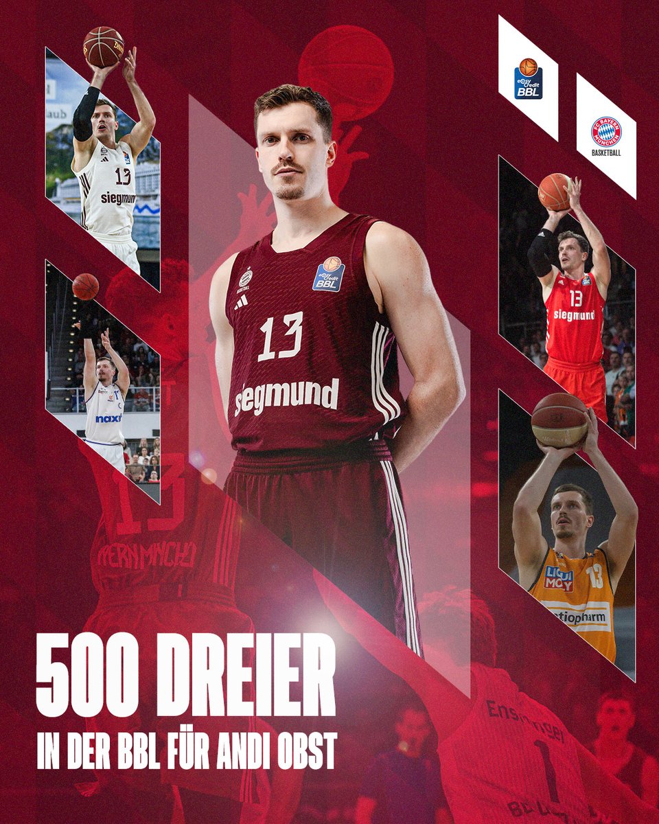 MEILENSTEIN - 500 Dreier für @Fruit_96 in der @easyCreditBBL!

#FCBB #WeBallTogether | 📸 Löb/Langer