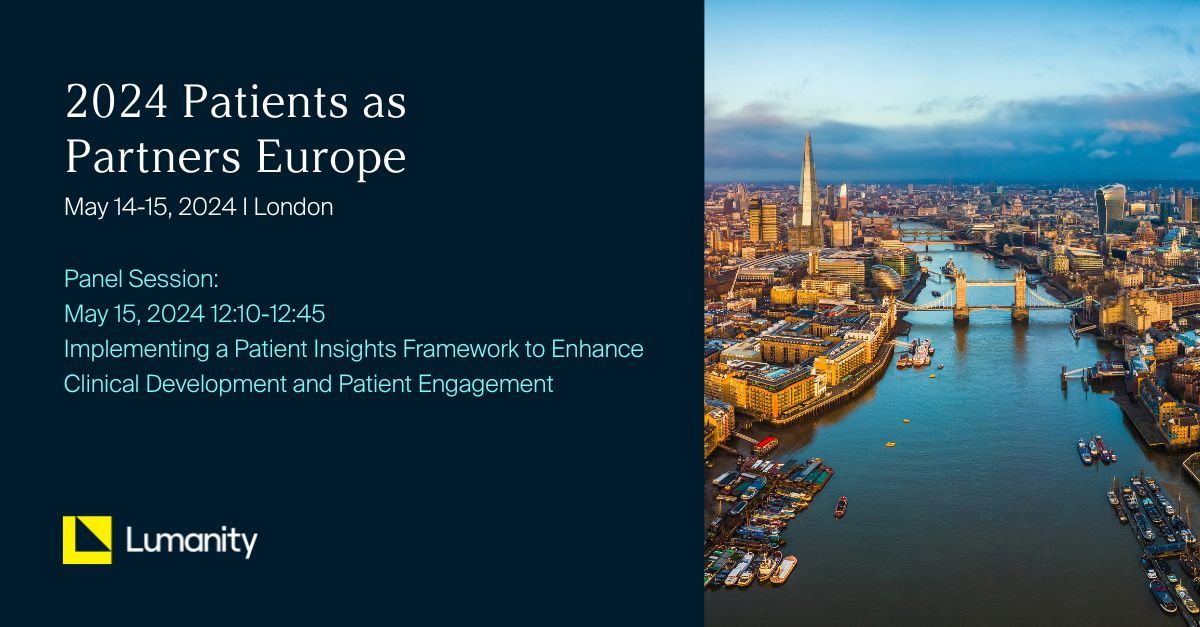 Don't miss our panel at #PatientsEU2024, Implementing a Patient Insights Framework to Enhance Clinical Development and Patient Engagement, and be sure to stop by our booth! buff.ly/3wfiOEz

#patientengagement #patientadvocacy #patientsaspartners #patientvoice