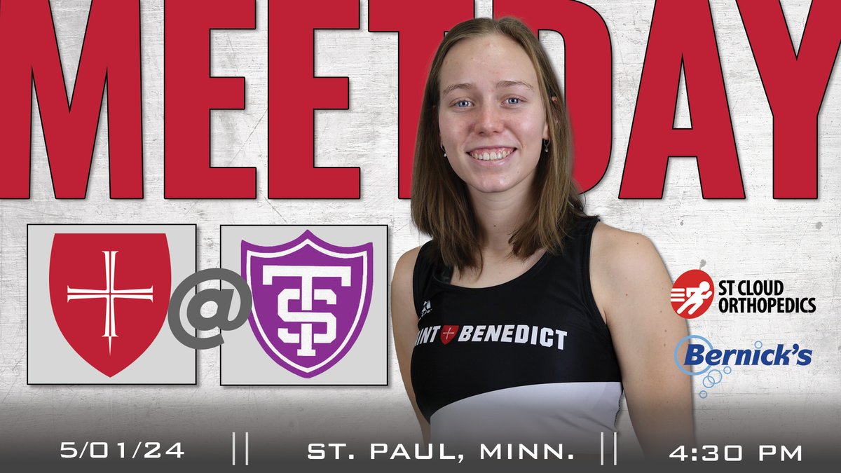 MEET DAY! Sponsored by @StCloudOrtho & @bernicks1916 #BennieNation 📍 St. Paul, Minn. 🕛 4:30 p.m. 📊 tinyurl.com/4st7frh2 📺tinyurl.com/2uuv7hck