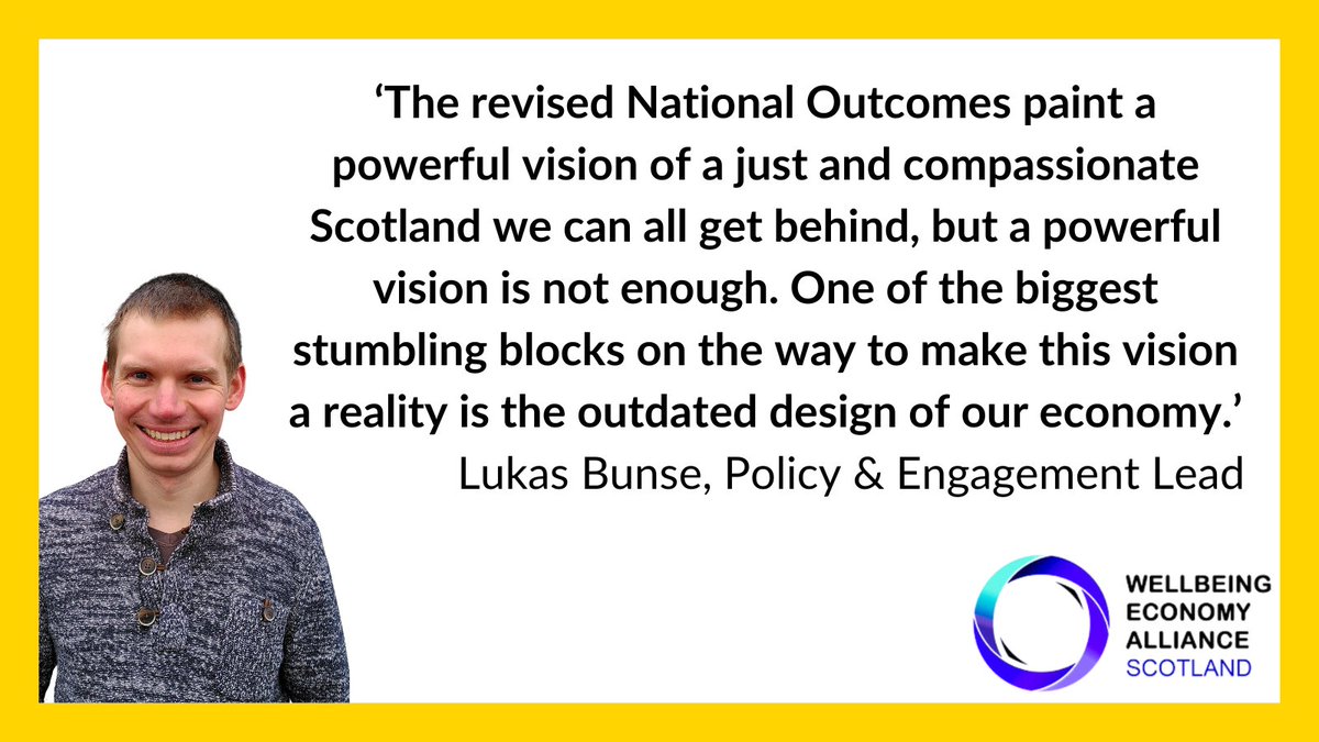 Today @scotgov submitted the revised National Outcomes to the Scottish Parliament for review. It includes: ✅ National Outcome on Care ✅ Focus on improving wellbeing ❌ Outdated economic design ❌ Lack of engagement with people Read our full response: bit.ly/4bjpSPn