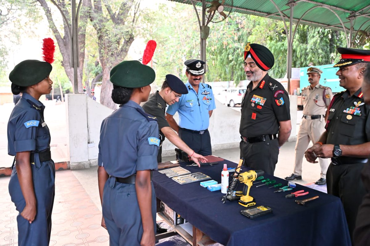 DG NCC is on an official visit to Andhra Pradesh. From being welcomed by the cadets to trying out a flying simulator, witnessing their skill at aeromodelling and then finally speaking to the cadets about their dreams and aspirations, It was a fulfilling day for all.