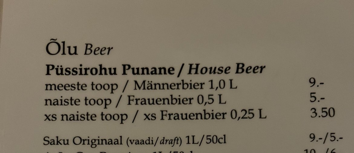 In Estland ist man also sexistisch.

Egal: Lecker Bierchen.