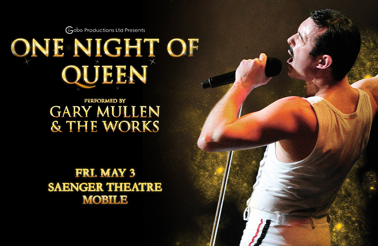 FRIDAY! Experience One Night Of Queen at the Saenger Theatre! Lock in your seats at the box office or bit.ly/1night24 #MobileAlabama #MobileAL #MobileCounty #BaldwinCounty #GulfCoast #DowntownMobile #Pensacola #Biloxi