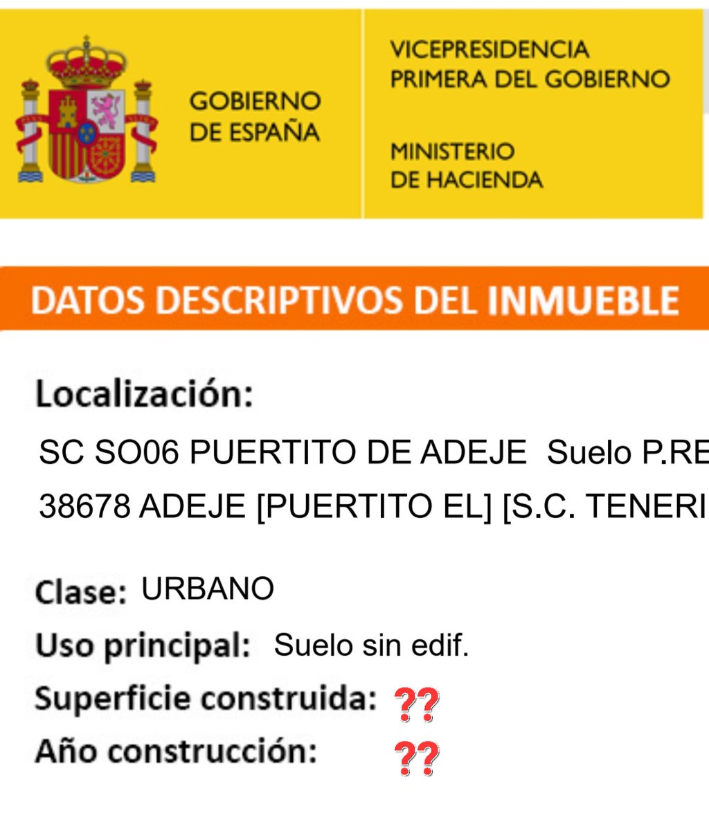 @Fernand87580915 @InmaLaricitos @Spanish_Revo @PandemiaDigitaI @bbcmundo_ultimo @DavidCuestaTV Por cierto, el catastro anterior, ha cambiado misteriosamente después de dos visitas al Vaticano. Antes la parcela tenía datos concretos de su extensión y constaba,la ermita, 86m cuadrados. AHORA LA IGLESIA SE HA ESFUMADO #cunadelalma #cunademafias #canariastieneunlímite