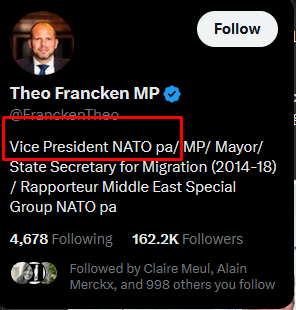 Onze burgemeester uit Lubbeek @FranckenTheo doet zich voor alsof hij de de 'Vice President van de NAVO' is.
#stemzeweg #leugenpaleis #theoliegt