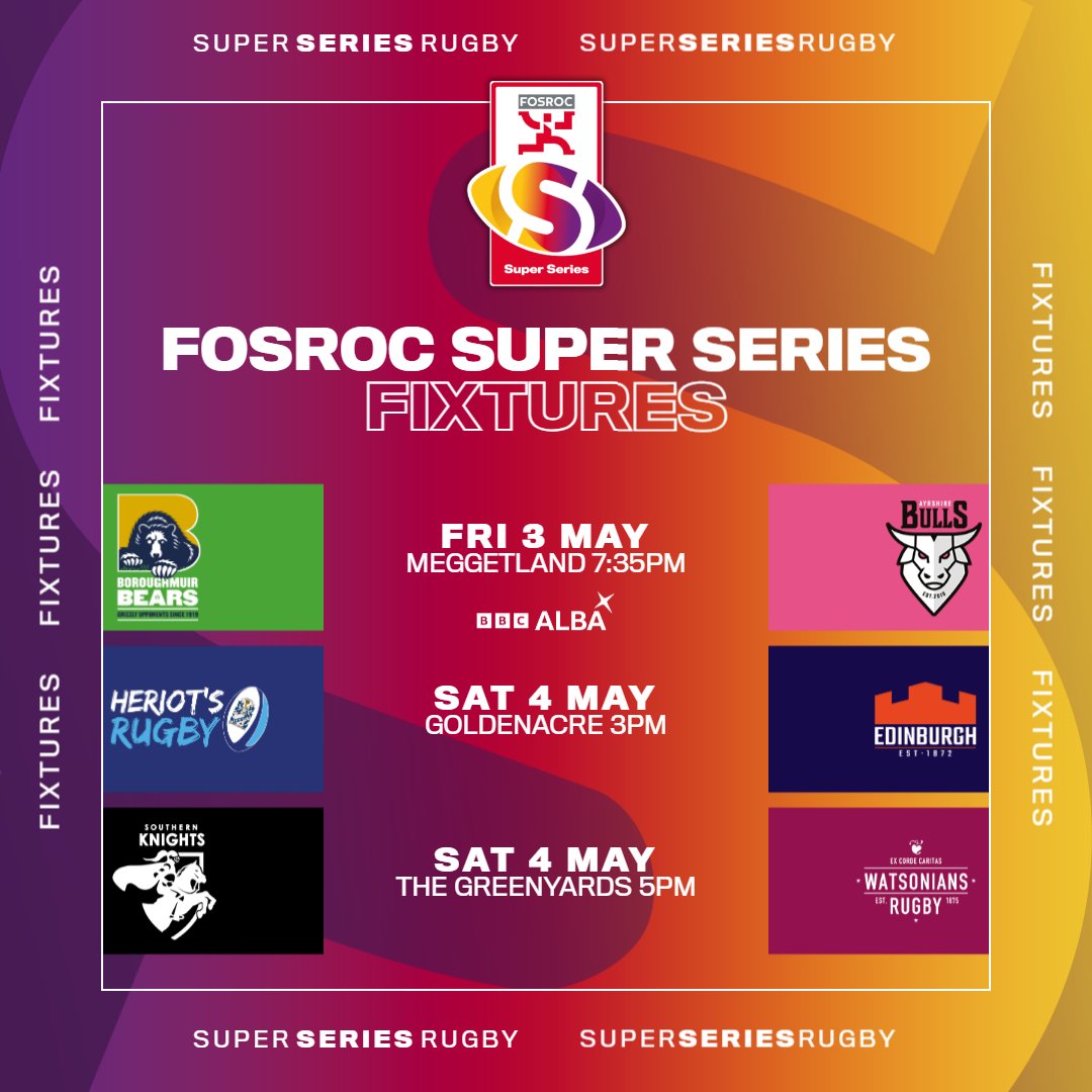 3⃣ big clashes in @SuperSeriesRug this weekend 🔜 #FOSROCSuperSeries