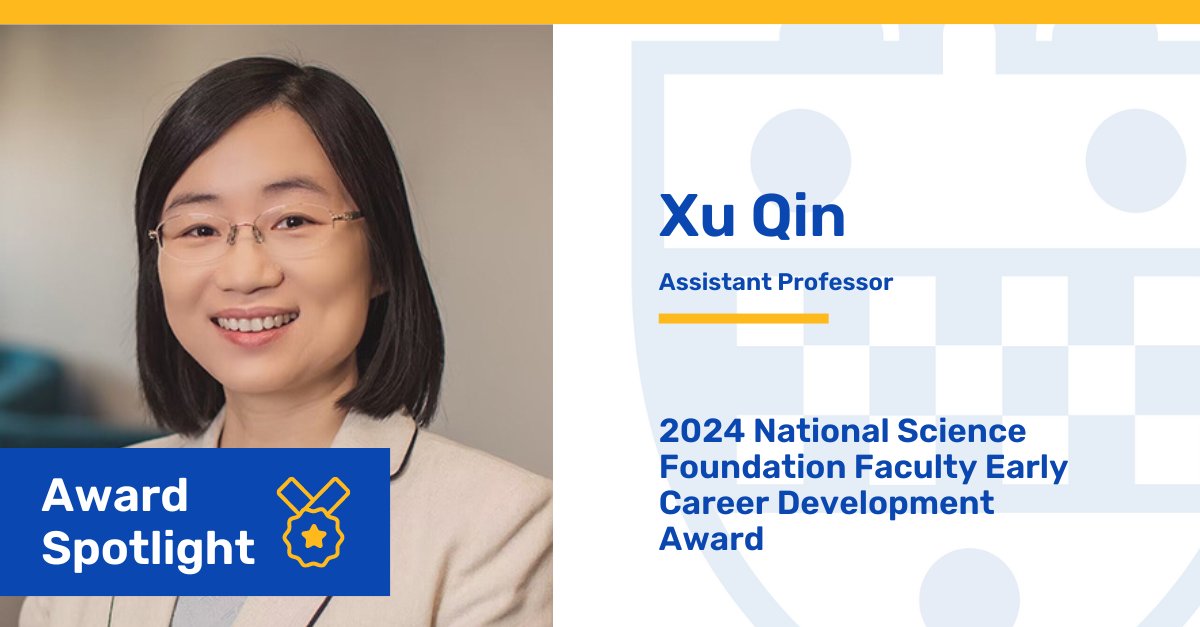 Congratulations to faculty member Xu Qin, who received a 2024 @NSF Faculty Early Career Development Award! The award supports a research project that will explore innovative quantitative methods in educational research. Learn more: bit.ly/3w81LEC