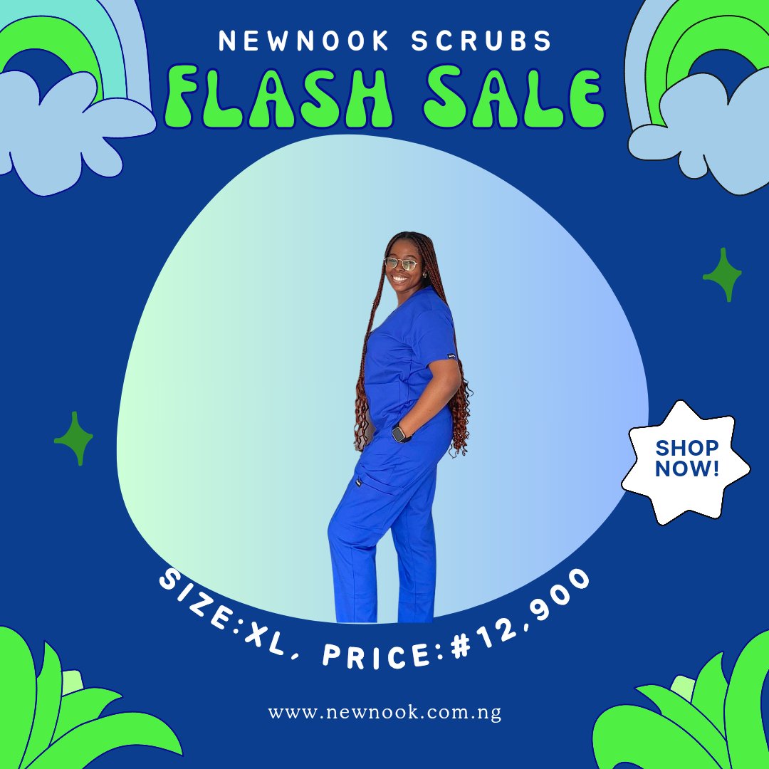 Upgrade your workwear with our royal blie scrubs, available in size Large at a special flash sale price of ₦12,900. 

Embrace elegance and comfort – shop now! 💼💜 

#limitedstock #FlashSale #UpgradeYourStyle #SizeLarge