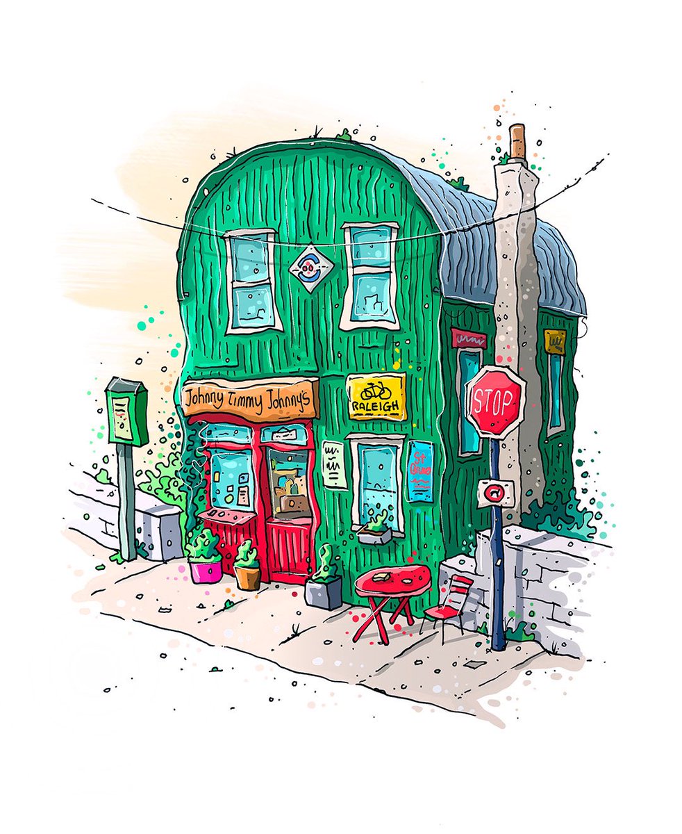 jogcork's tweet photo. Only learned about this iconic little spot in Inchigeela this morning, from @ConalCreedon  - had to sketch it. Johnny Timmy Johnny’s https://t.co/QNWPeSBJHJ