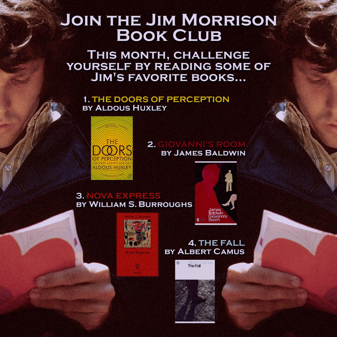 Jim Morrison immersed himself in literature from a young age, dedicating much of his formative years to reading, which later influenced his poetry and songwriting.

This month – we are introducing the Jim Morrison Book Club. 📚

Each month, we will share a few of Jim’s favorite…