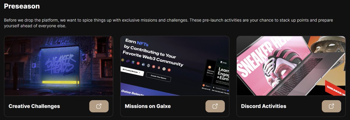 3 easy ways to stack points before our APP release: Sneakerheads.zone: Get creative with our IP and your SneakerHeads. Galxe: Spread the word about our project. Discord: Join in and play our weekly games. Blast.sneakerheads.xyz - All explained right here.