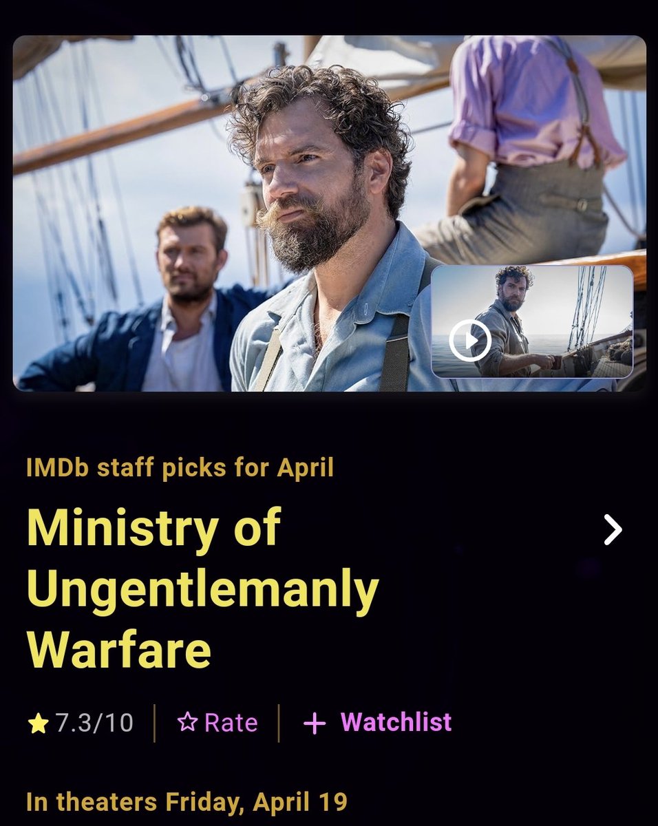 IMDb staff picks for April ⭐
#ministryofungentlemanlywarfare 

— in US theaters now ⭐