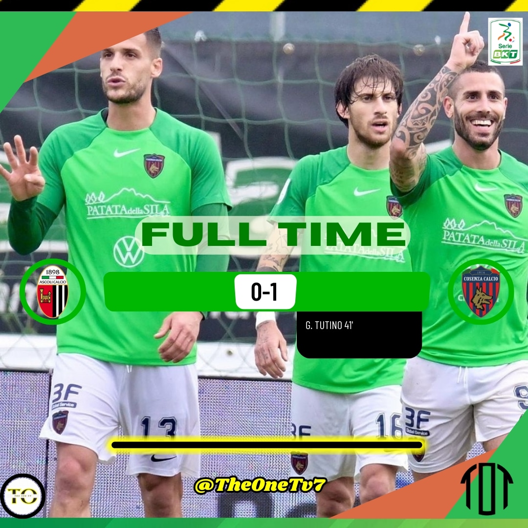 🚨Cosenza, sei salvo! I Lupi sbancano 0-1 Ascoli!
La rete di Gennaro Tutino per la terza vittoria consecutiva che manda i rossoblu in paradiso!🚨

#ascolicosenza #ascolicalcio1898 #cosenzacalcio #serieb #legab #forzalupi #forzacosenza #theonetv7