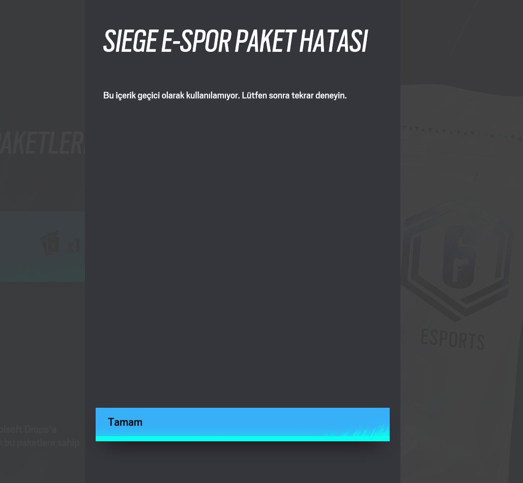 Günlük Rainbow Six Siege hata dozu