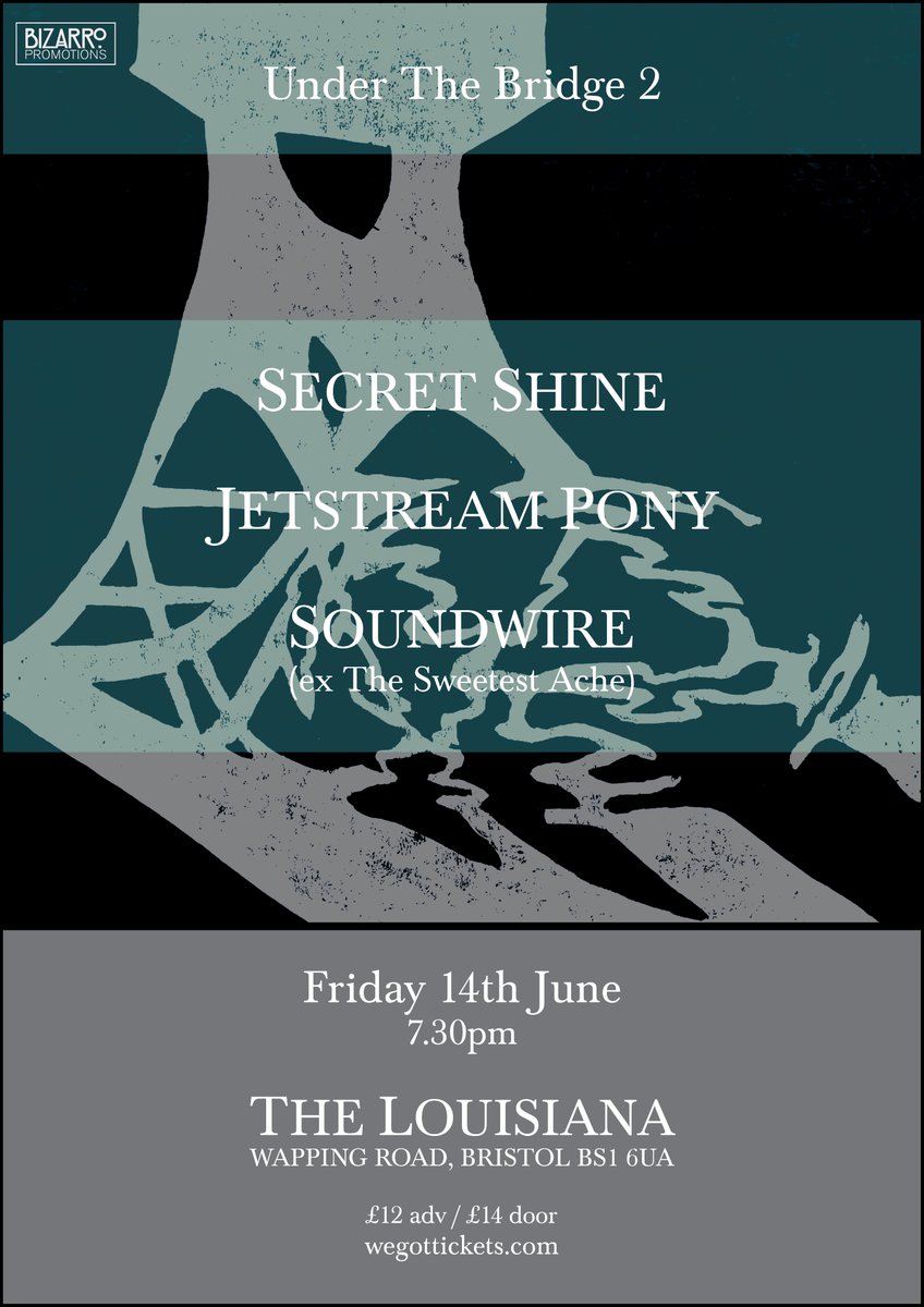 @SkepWax Under The Bridge 2 is a celebration of the new songs by ex @Sarah_Records artists @SecretShineUK @jetstream_pony & @Soundwire01 all feature on the album and will be live @LouisianaBris Bristol on Friday 14th June. Get tickets now from wegottickets.com/event/608463