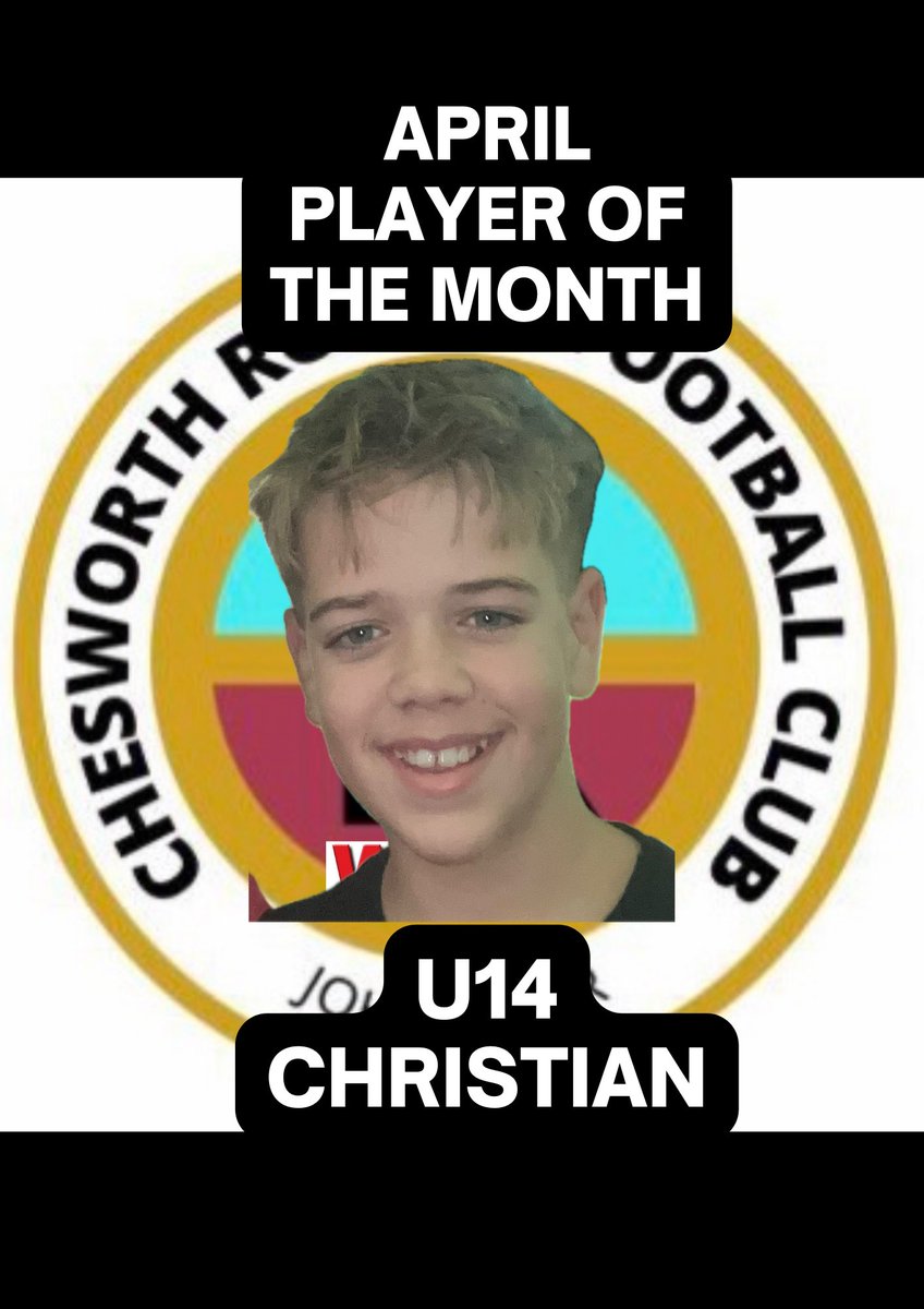 Well done Christian, our U14’s player of the month for April ⚽️💥