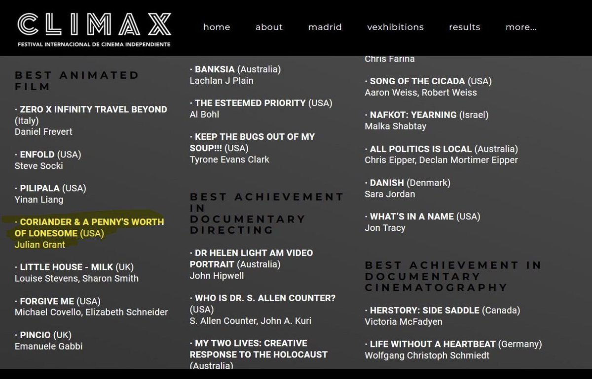 We made the semi-final spot at the Climax Film Festival for Coriander. So nice to see that our film is still being recognized. #animation #independent #featurefilm