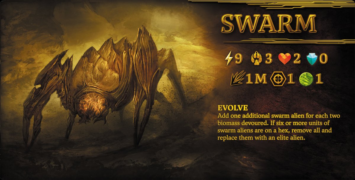 Somnusgame's tweet photo. Swarm aliens are the most common threat in Somnus. Alone a swarm bug poses little danger, but if they eat enough biomass they will reproduce and become more of a serious problem, they might even evolve into a dangerous elite alien.
Which bugs creep you out the most? 

#boardgame https://t.co/AFsUO0yq48