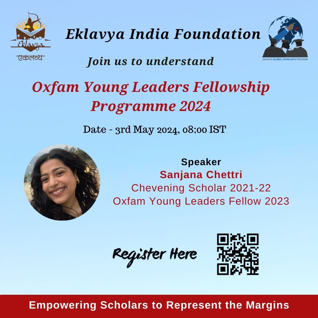 Applications are now open for the Oxfam Young Leaders Fellowship Programme 2024. Join us for the introductory Session on Oxfam Young Leaders Fellowship Programme 2024. On 3nd May 2024 I Friday 8PM Programme Eligibility Criteria: Recent Graduate/Not Enrolled in Masters Program