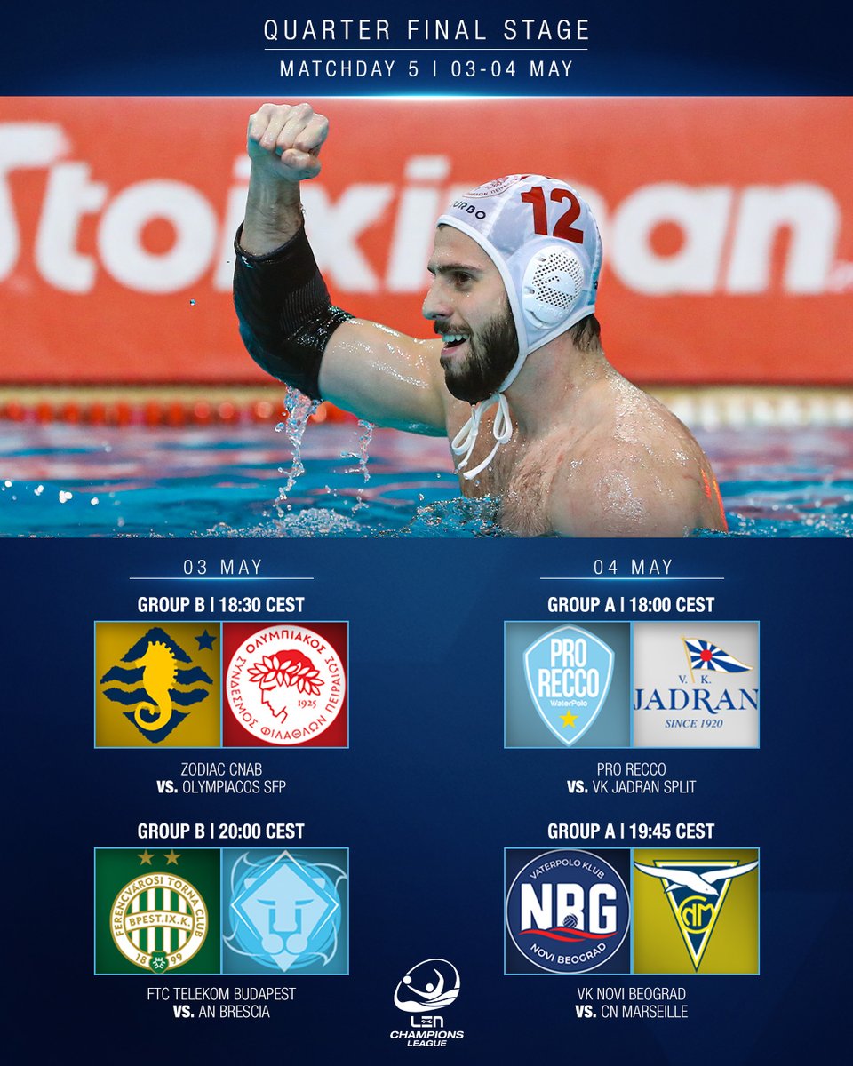 The penultimate round of Quarter Final Stage action is nearly here! 🔥

Watch all of this week's #waterpoloCL action LIVE on @EurovisionSport 📺

#waterpolo