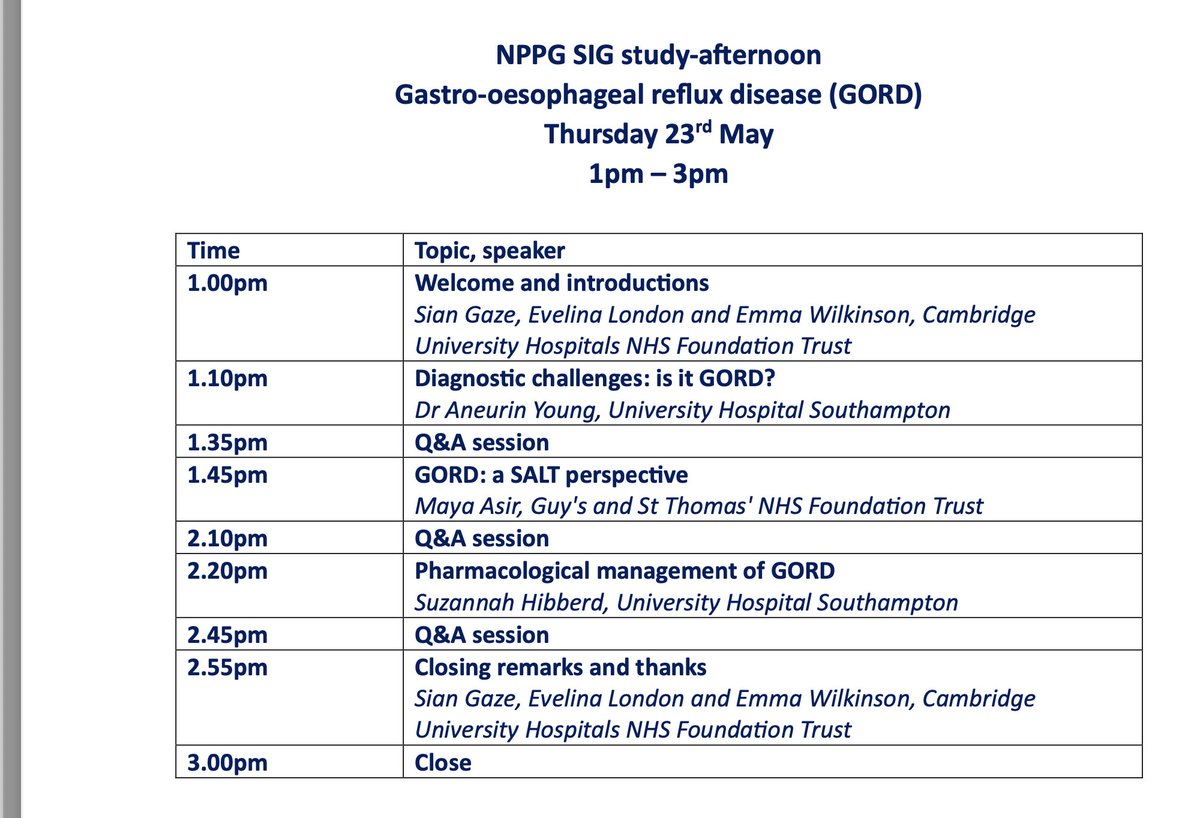 The PANG & Neonatology SIGs have organised an online study afternoon on Gastro-Oesophageal Reflux disease (GORD).
This online session is free and available to NPPG members only.
profile.eventsair.com/.../nppg-bsl-f… to complete your online registration