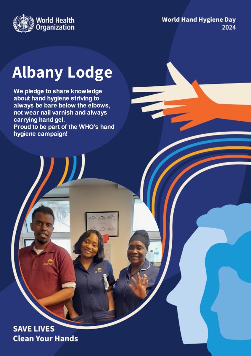 ⁦@HPFT_NHS⁩ team at Albany Lodge working hard to keep service users safe and support #handhygiene Thank you!