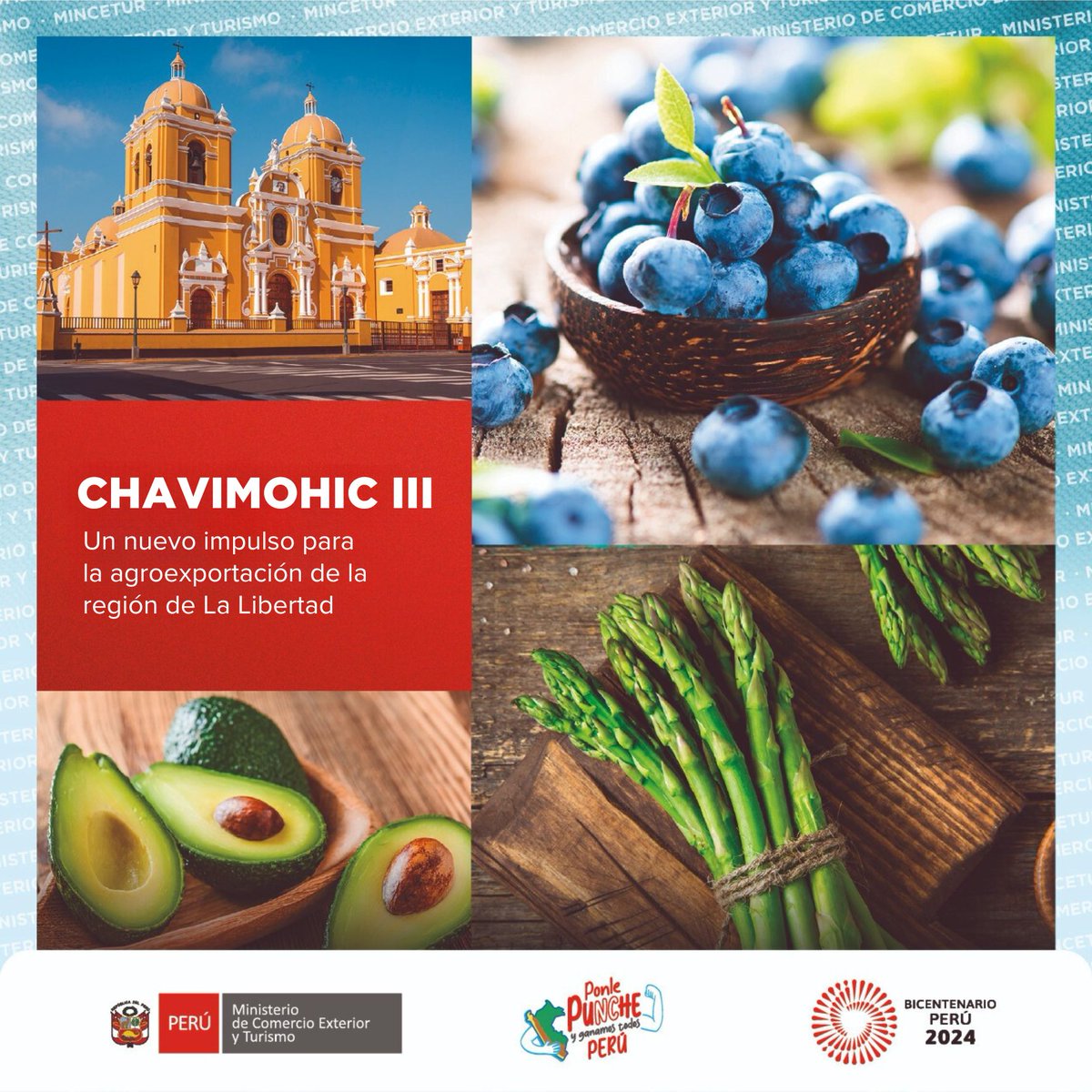 ¡Impulso para las exportaciones peruanas! 🚢🌎
Con el Proyecto Especial Chavimochic III se impulsará el desarrollo y aumentarán los volúmenes de exportación agropecuaria en el norte del país, especialmente en la región #LaLibertad. 💪🇵🇪 #DePerúParaElMundo #ProductoPeruano

Conoce…