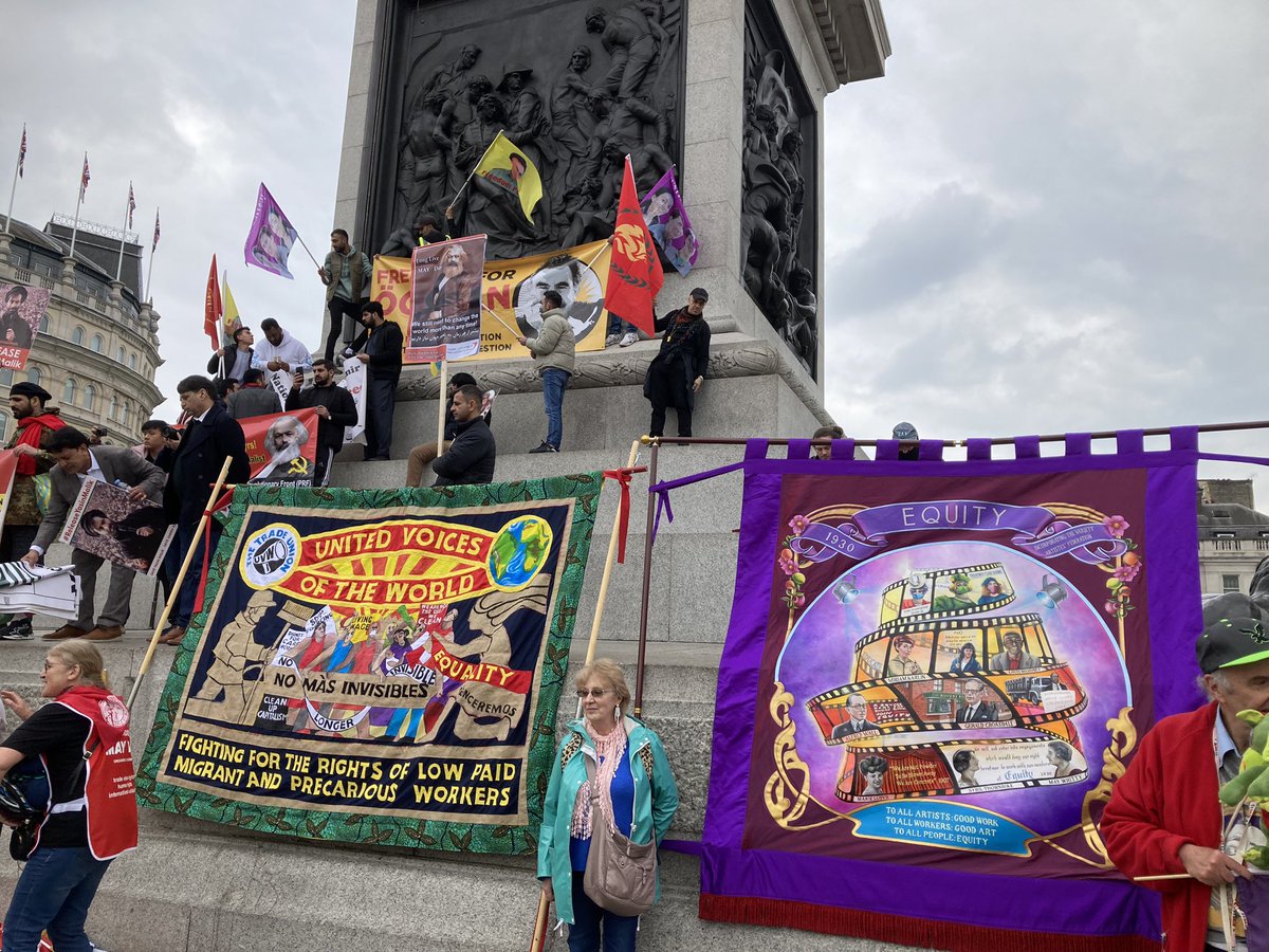 Marching with our beautiful @equityuk National Banner today #MayDay #solidarity #unions ✊