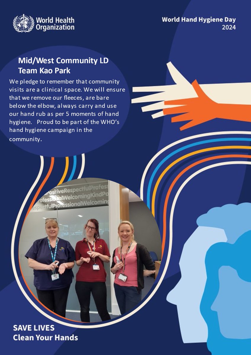 ⁦@HPFT_NHS⁩ Our community team in Mid and west Essex make a pledge for world hand hygiene day 2024. Thank you 😊