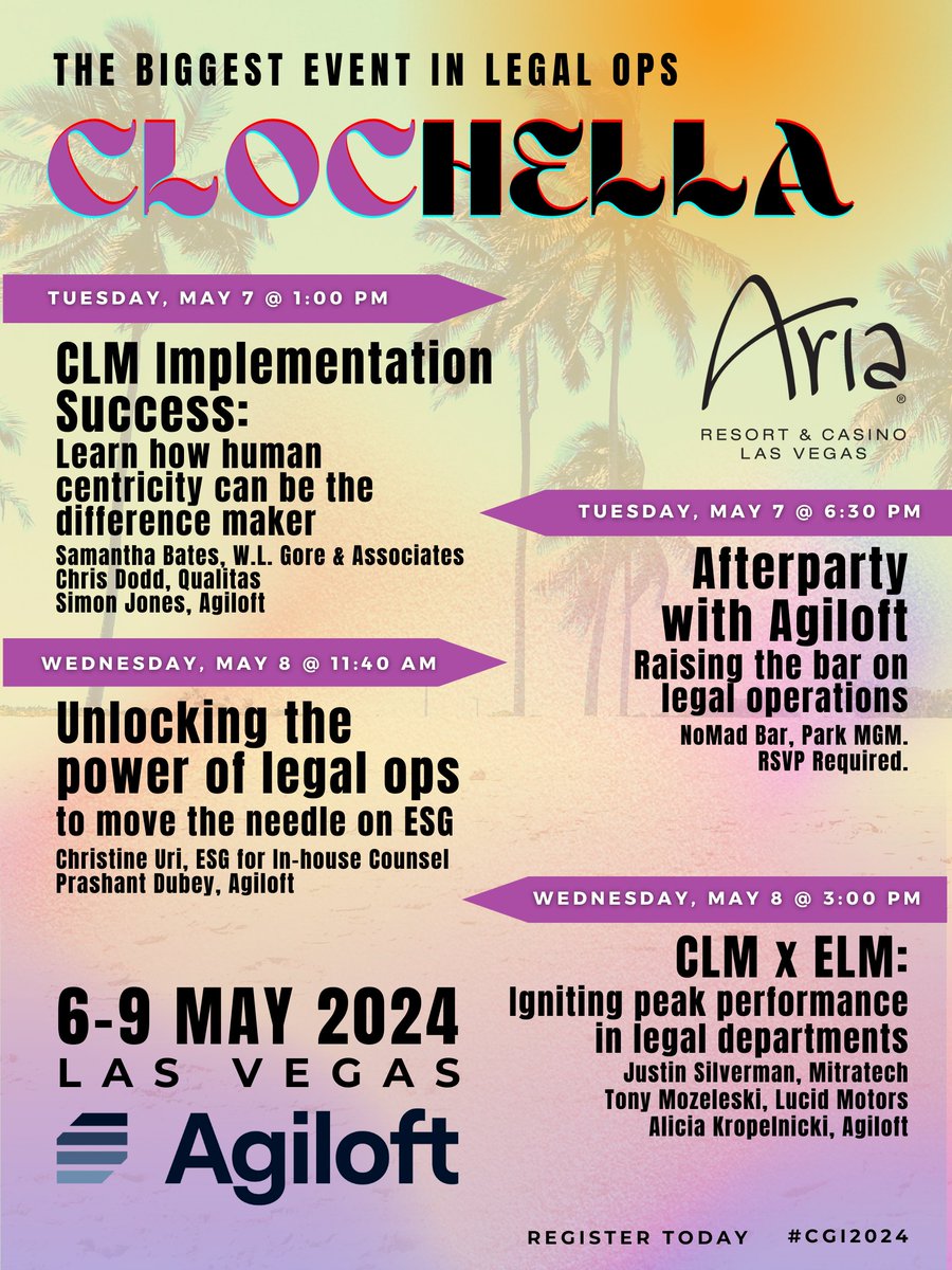 Get ready to swap your festival gear for business casual because it's almost time for #CLOC - the Coachella of the legal ops world! 🎸🌟 RSVP for our party at CGI 2024 today! ✉️ Reserve your spot: hubs.li/Q02vJ6P80
