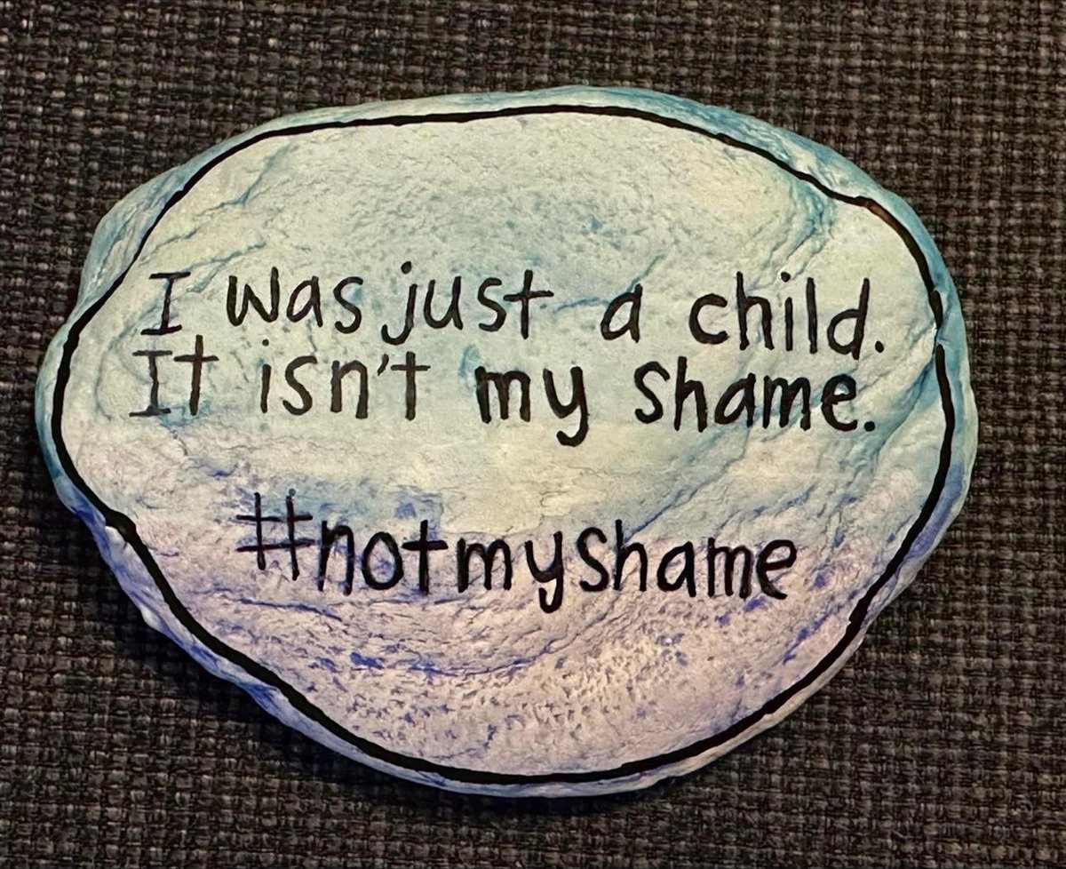 In 2023, Krys Olsen in Boston shared this painted rock with the NotMyShame members. We then launched our global rock drop days; 1st December and now today, our Global Awareness Day the 1st May. 
Thank you to everyone involved. 
#notmyshame #awarenessday
notmyshame.global