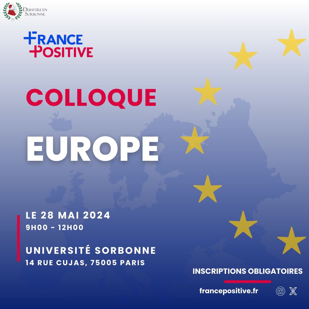 🇪🇺 Préparez-vous pour le prochain grand événement de France Positive ! Joignez-vous à nous pour notre colloque sur l'avenir de l’Union européenne, en préparation de l'élection cruciale du 9 juin. Lien d’inscription à venir. #electionseuropeennes2024