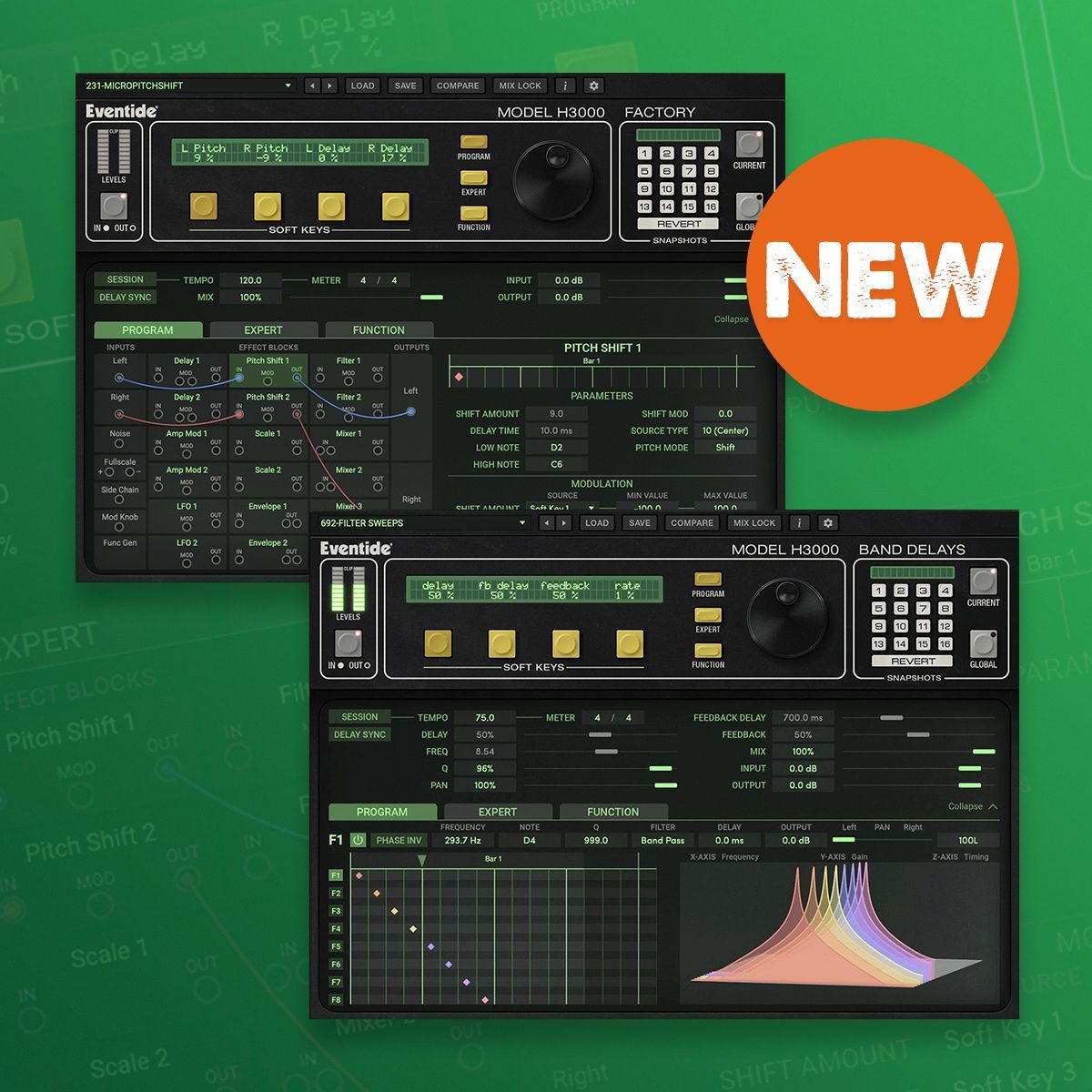 NEW from Eventide - H3000 MkII 🎛️

The Factory and Band Delays plugins are freshly updated with new AD/DA converter modeling, more presets, improved filters, and modernized resizable GUIs

Check them out here: pluginfox.com/h3000

@eventideaudio #eventide #h3000 #pluginfox